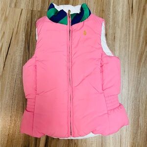 RALPH LAUREN REVERSIBLE PUFFY VEST CHILD TODDLER PINK CREAM PLAID SZ UNKNOWN
